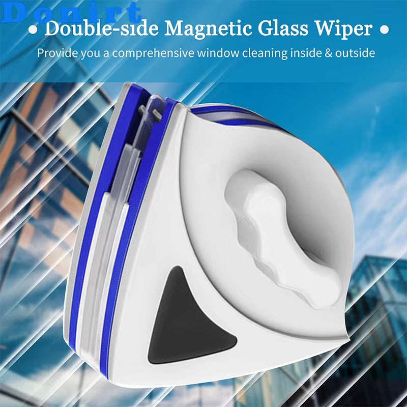 2024 Household Office Special Window Cleaner Magnetic Glass Window Cleaning Tool Automatic Water Discharge Double-Layer Wiper